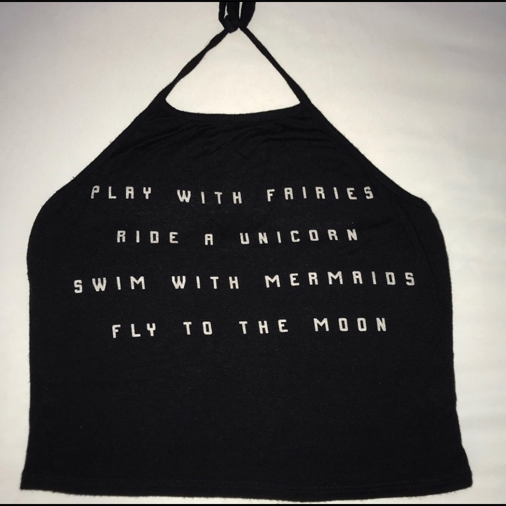 Papaya Black Halter Top